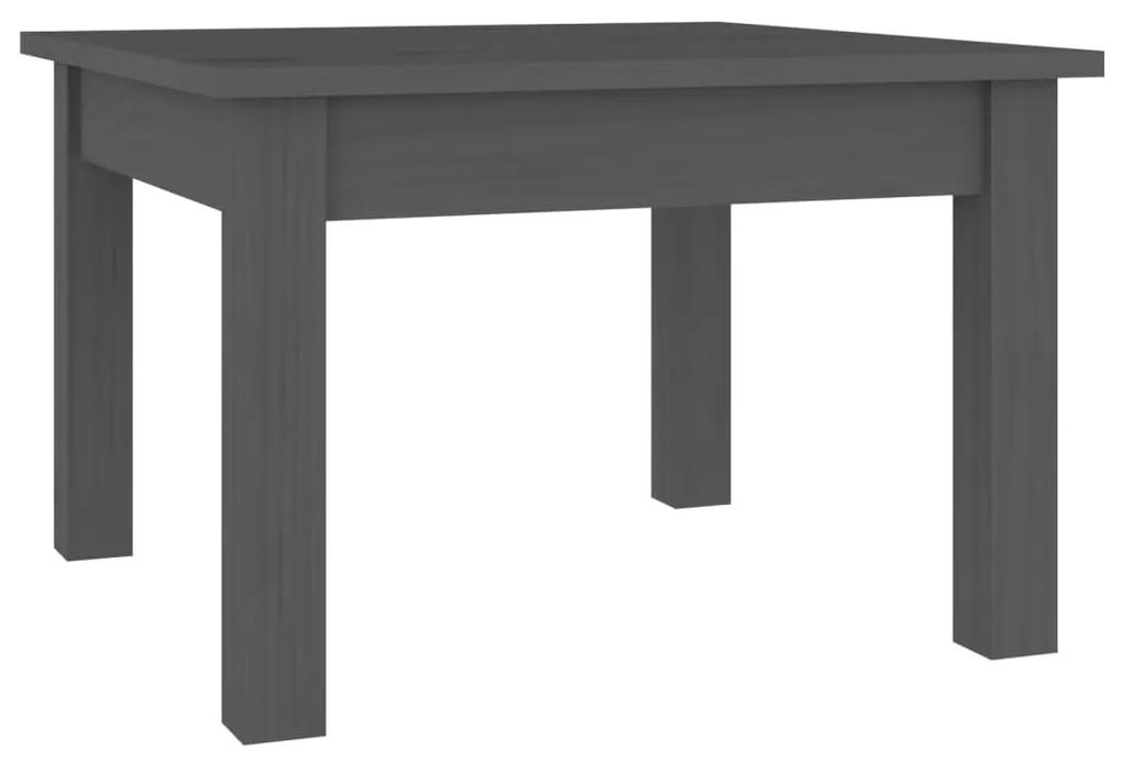 Tavolino da Salotto Grigio 45x45x30 cm Legno Massello di Pino