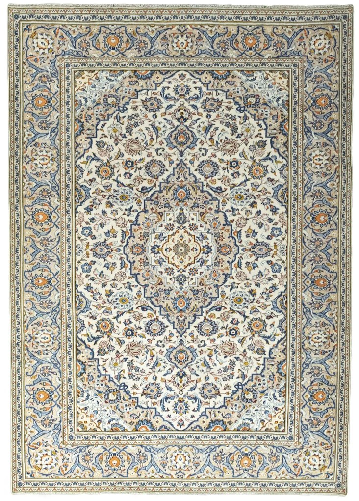 Kashan Tappeto persiano 340x240 Beige (Iran) Annodato A Mano