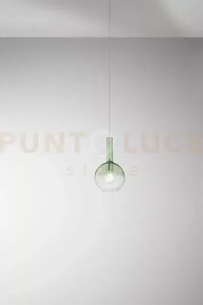 Sospensione vetro e metallo verde trasparente sfumato lollipop d.20...