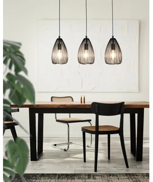 Eglo 49142 - Lampadario a sospensione con filo CLEVEDON 3xE27/60W/230V