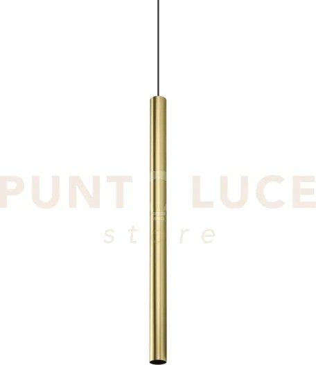 Look round sospensione 1 luce attacco gu10 ottone d.4x70cm