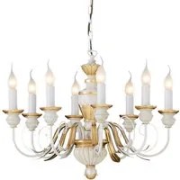 Lampadario Classico Firenze Materie Plastiche Bianco 8 Luci E14