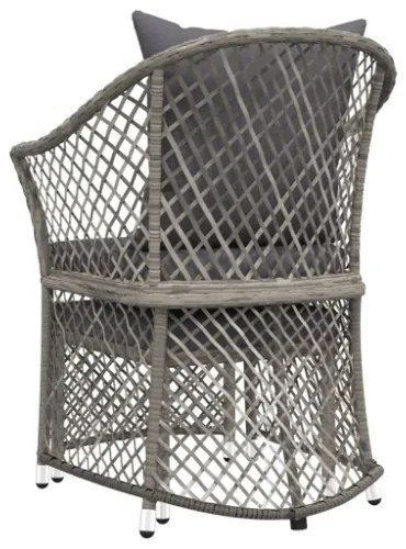 Set di Divani da Giardino 2 pz con Cuscini in Polyrattan Grigio