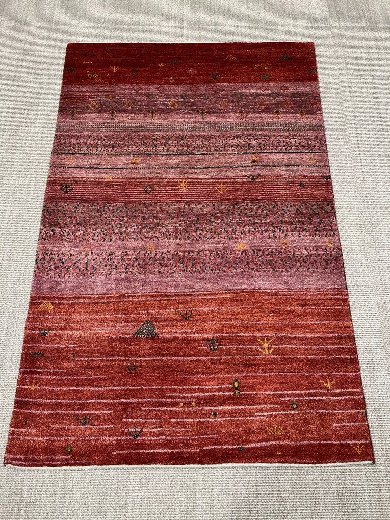 Gabbeh Tappeto 180 x 120 Rosso (Iran) Annodato A Mano
