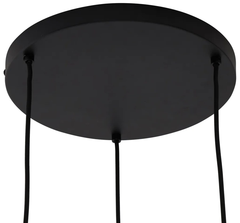 Lampada a sospensione Bohemian Chic nera con bambù 3 luci - Lily