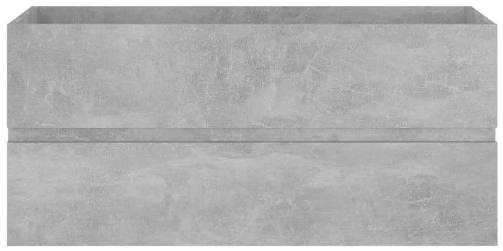 Mobile sottolavabo grigio cemento 100x38,5x45 cm in truciolato