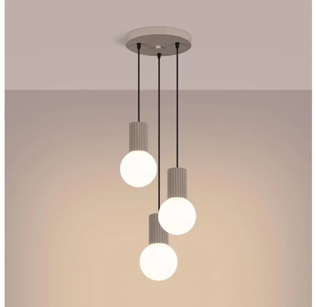 Sollux SL.1745 - Lampadario a sospensione con filo HALO 3xG9/8W/230V diametro 25 cm beige