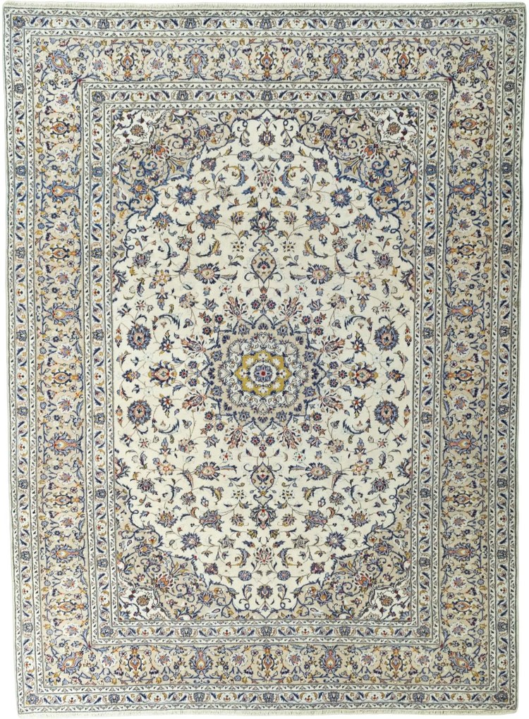 Kashan Tappeto persiano 350 x 260 Beige (Iran) Annodato A Mano