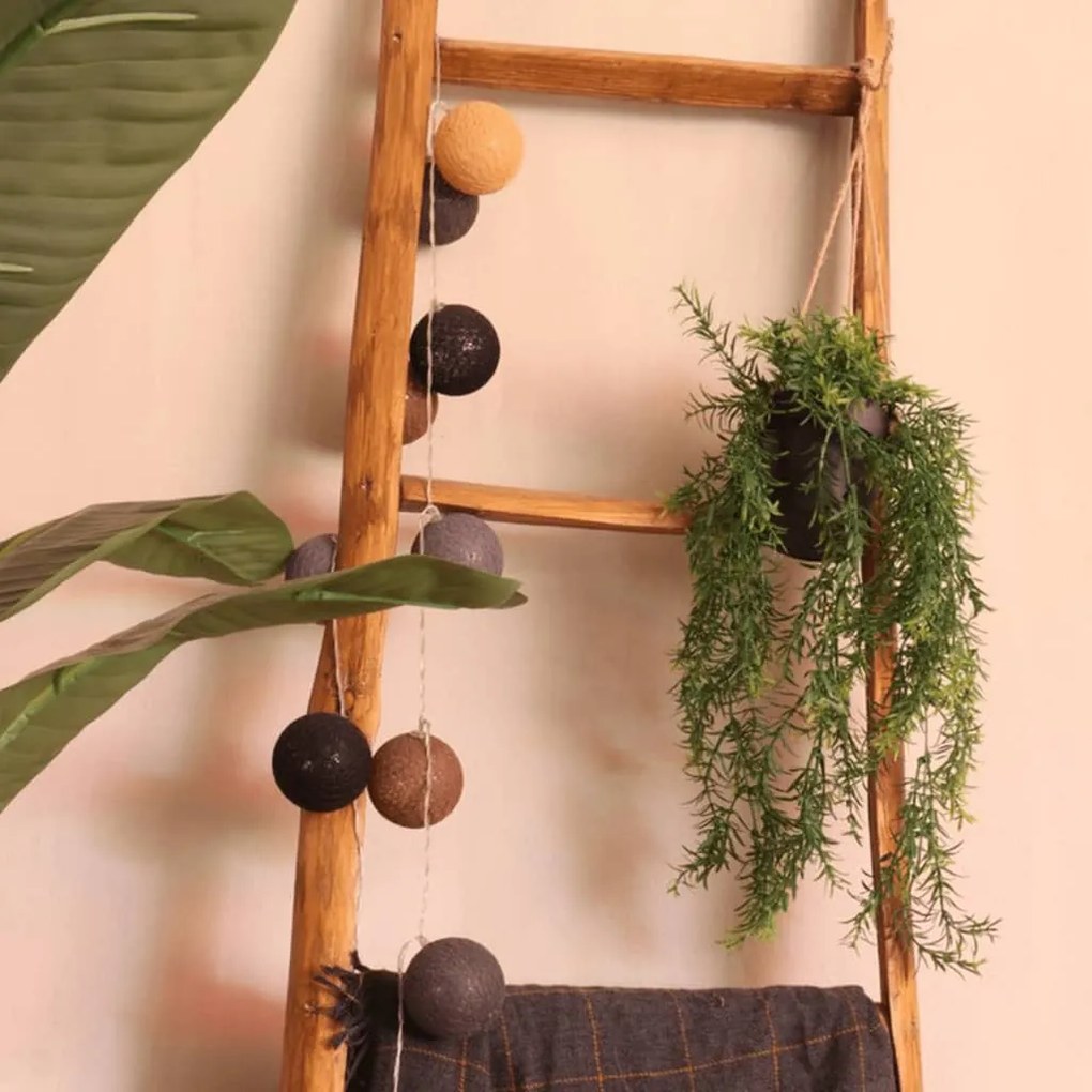 Cespuglio Appeso Di Asparagi Artificiali 50 Cm İn Vaso /
