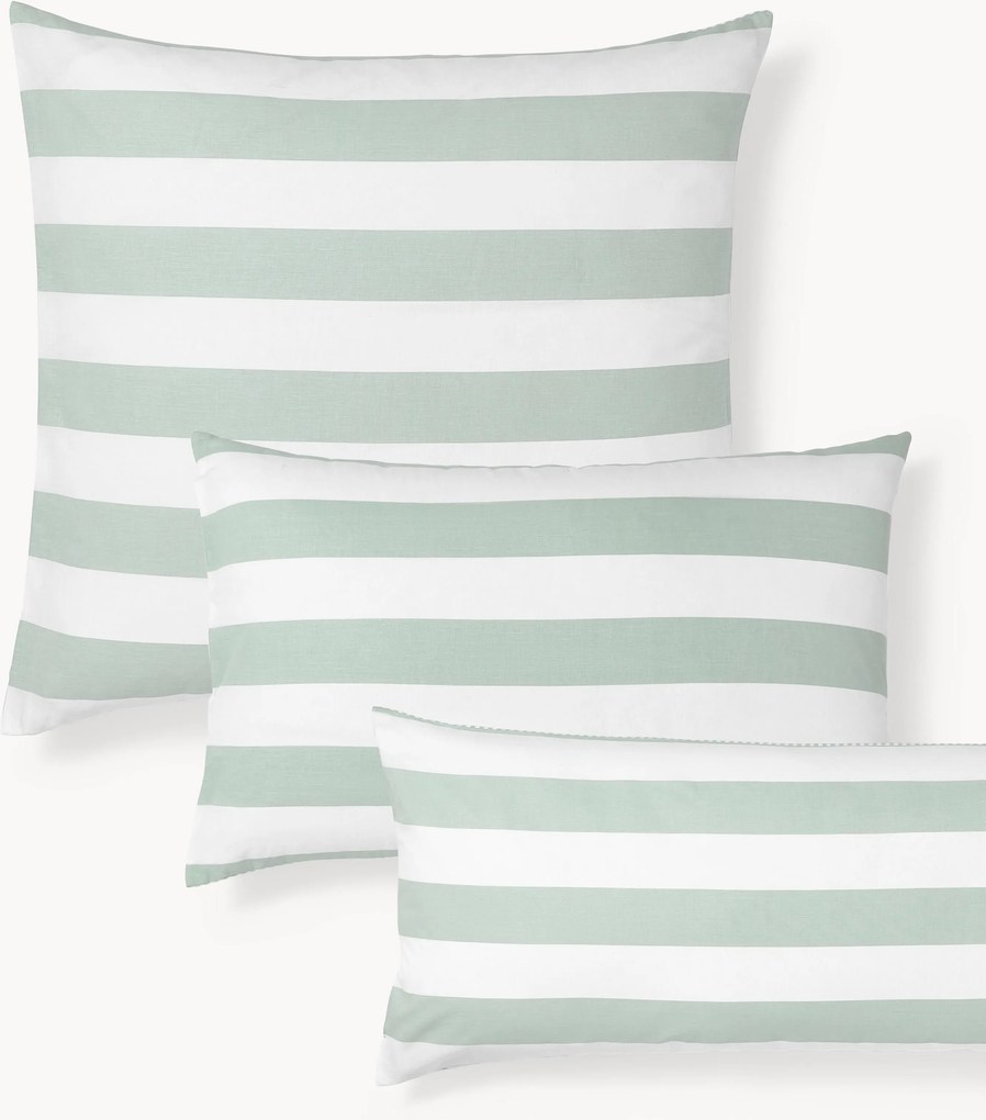Federa reversibile in cotone a righe Lorena