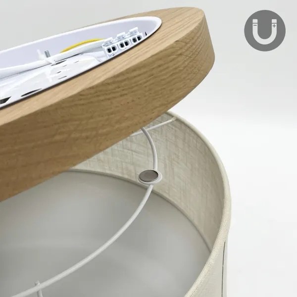 Brilagi - LED Plafoniera BELLADONNA 2xE27/15W/230V diametro 40 cm color crema/quercia