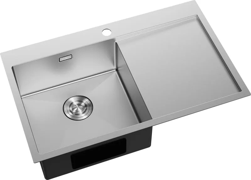 Mexen Exar lavello in acciaio inox a 1 vasca con scolapiatti, sinistro 780 x 480 mm, inox - 6433781010L-01
