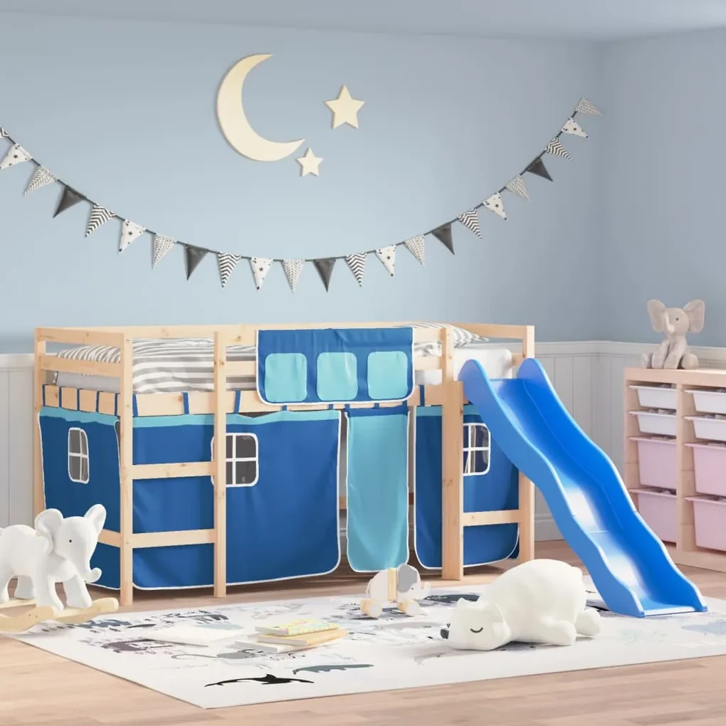 letto-a-soppalco-con-tende-bambini-blu-90x200-cm-massello-pino-biano
