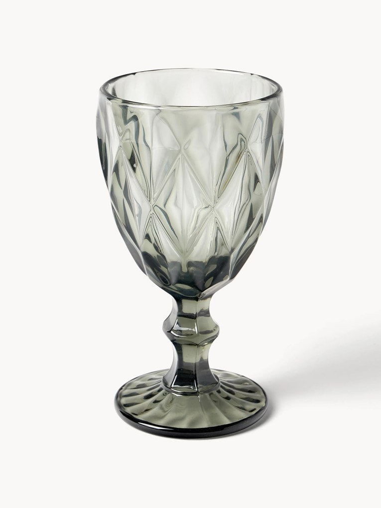 Set di 4 bicchieri da vino con motivo strutturato Colorado