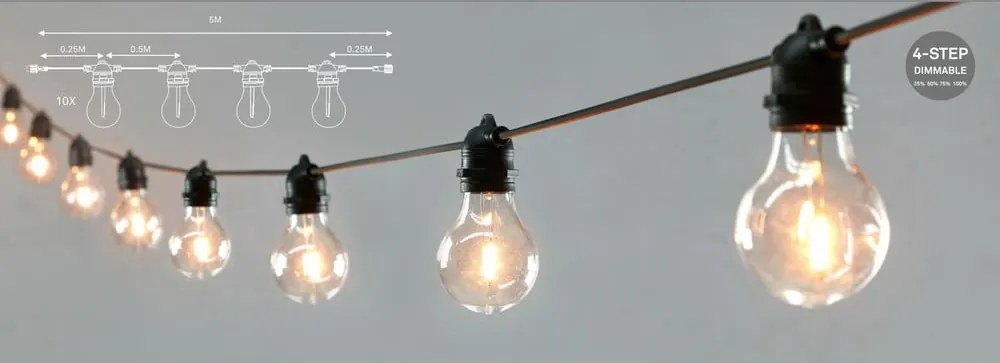 Estensione della catena luminosa numero lampadine 10 pz lunghezza totale 500 cm Link – Markslöjd