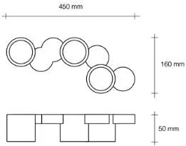 CHIO Soffitto 3 Luci In Linea Sforzin Lampade in gesso