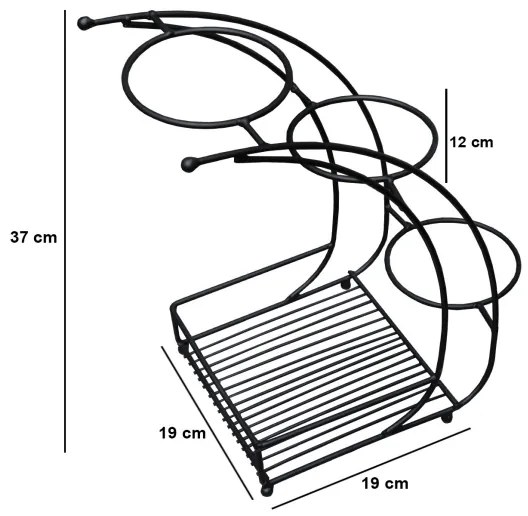 Portafiori 37x19 cm nero/metallo