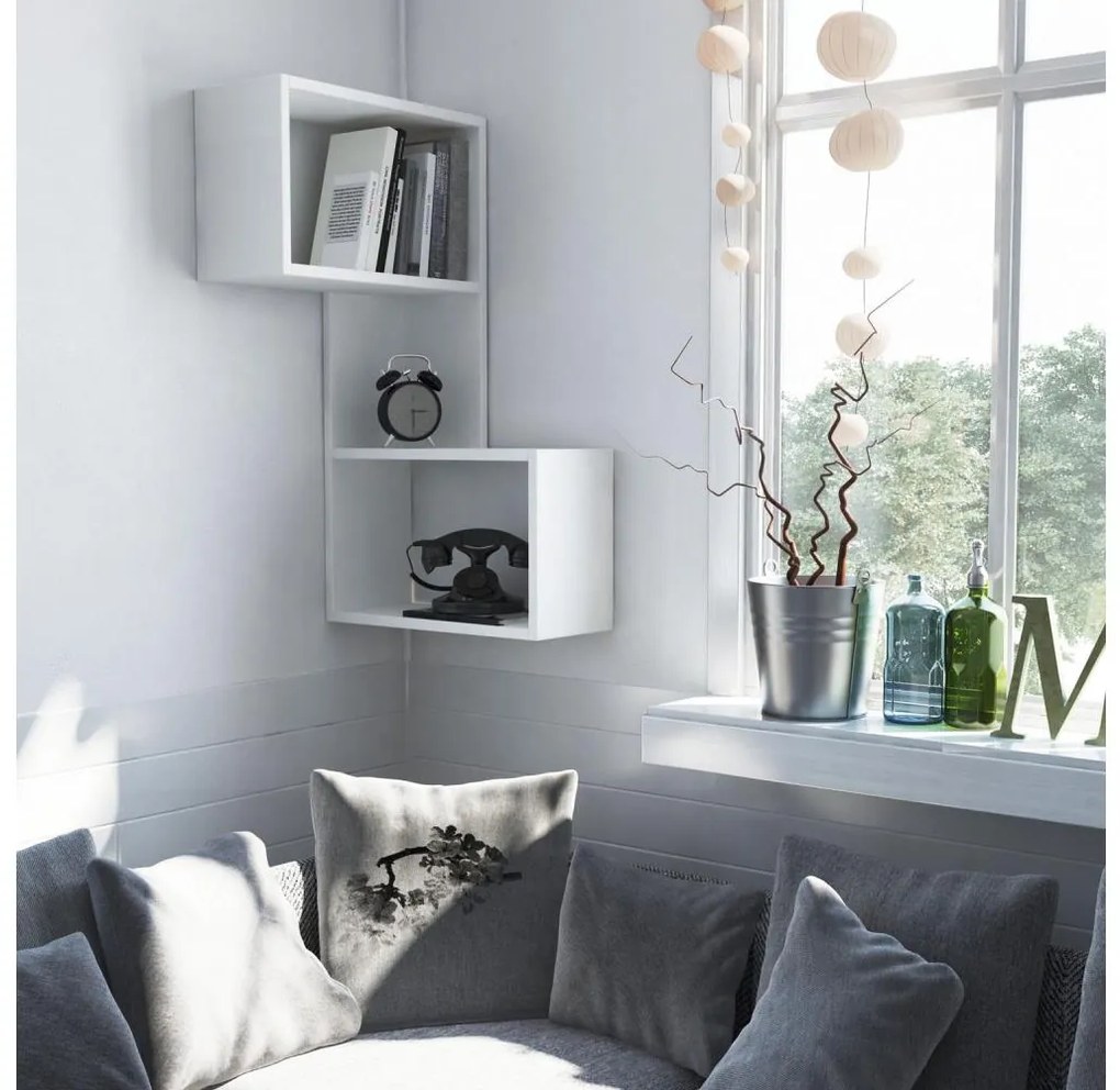 Mensola angolare PART 85,5x47 cm bianca