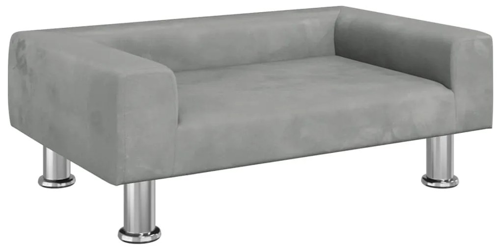Divano per bambini grigio chiaro 70x45x26,5 cm in velluto