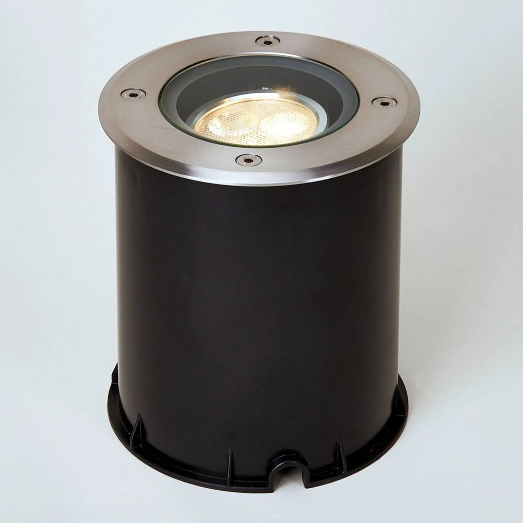 Lucande Lampada da incasso per pavimento a LED Jos, rotonda, orientabile, IP67