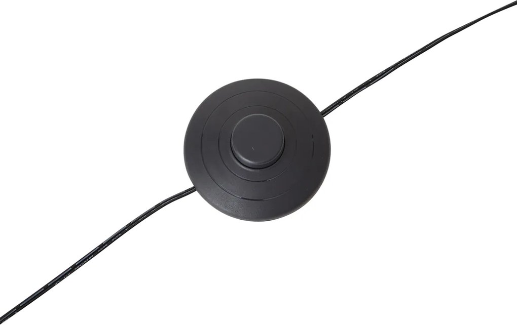 Lampada da terra ad arco di design nera con LED dimmerabile a 3 livelli - Anello