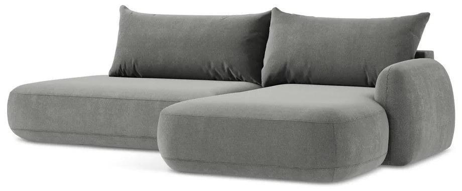 Divano angolare grigio allungabile (con penisola a destra/con chaise lounge) Hale – Makamii