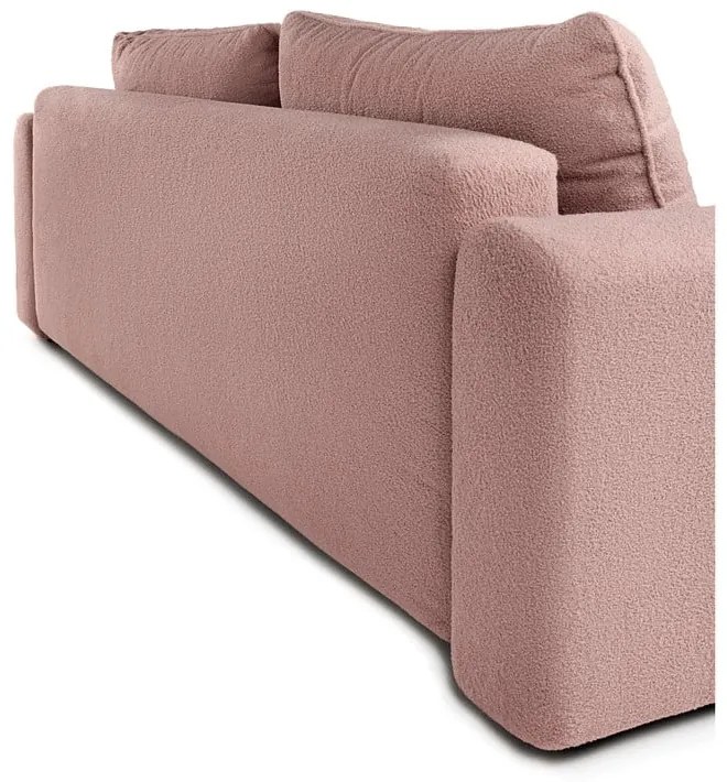 Divano in rosa chiaro allungabile con rivestimento in bouclé 247 cm Quinoa – Bonami Selection