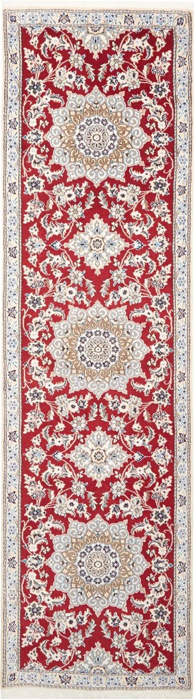 Nain Tappeto 80x300 Rosso (Iran) Annodato A Mano