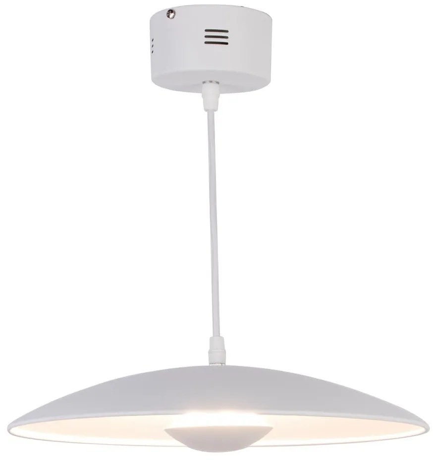 Lampadario LED bianco con paralume in metallo Lund – Candellux Lighting