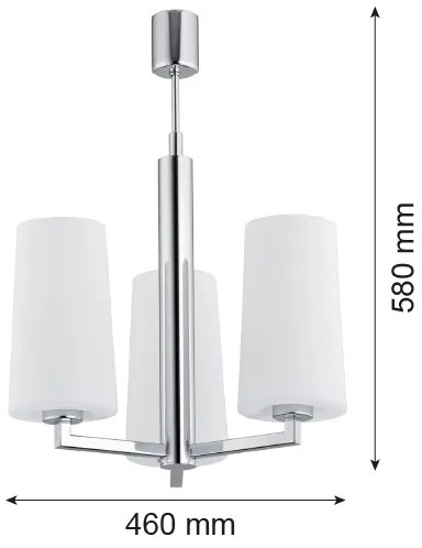 Argon 1224 - Lampadario on a pole CAMELOT 3xE27/15W/230V cromo lucido