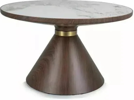 Tavolino da caffè Napa A in bianco/marrone - d70 x h43 cm