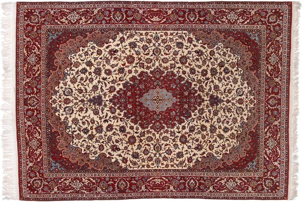 Isfahan Tappeto persiano 260x360 Rosa (Iran) Annodato A Mano