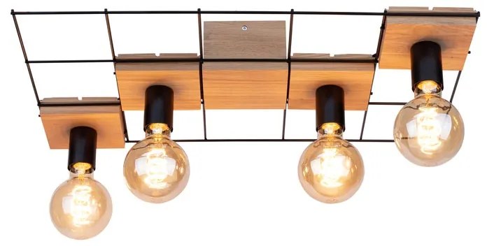 Plafoniera scandinavo Plafoniera scandinavo Cesare 4 x E27 nero IP20, 4XE27