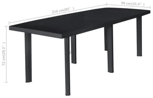 Tavolo da Giardino Antracite 216x90x72 cm in Plastica