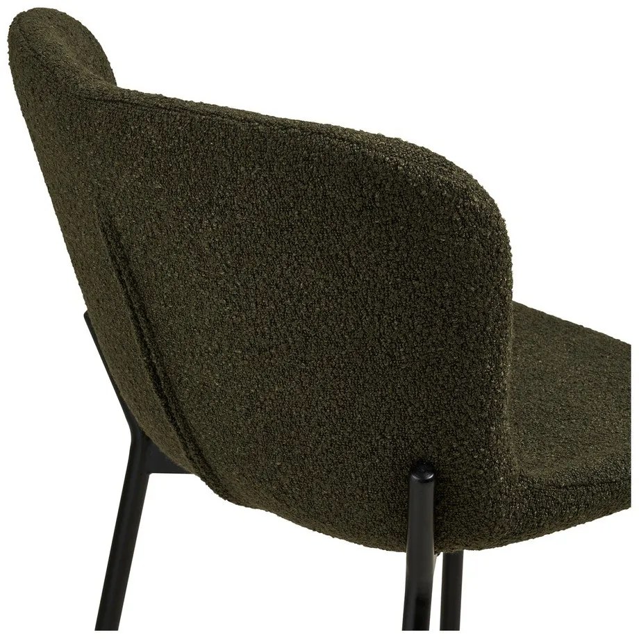 Sgabello da bar verde scuro imbottito (altezza della seduta 65 cm) Maceda – House Nordic
