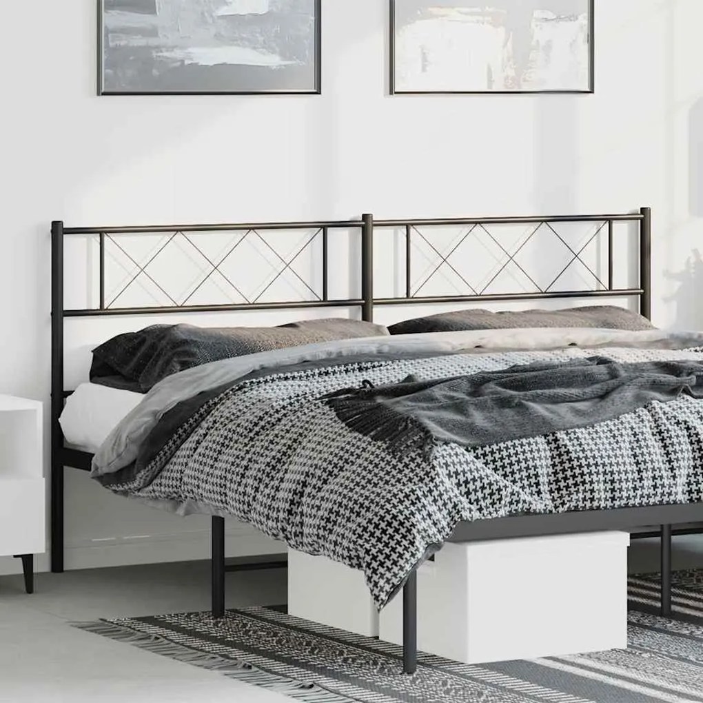 Testiera İn Metallo Nero 180 Cm /