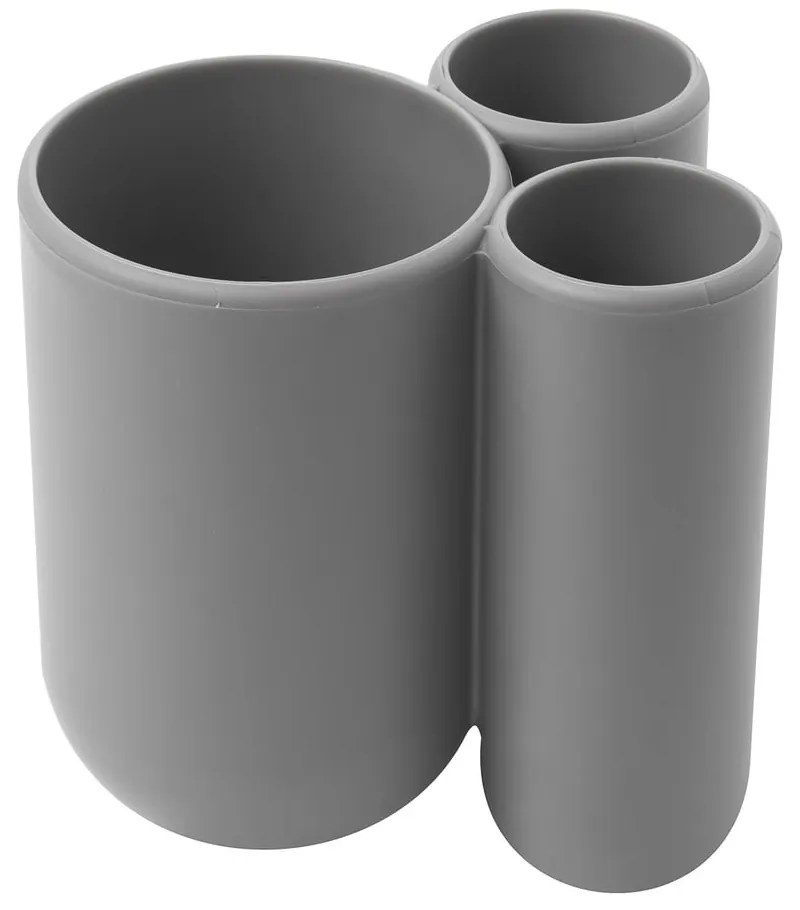 Bicchiere di plastica grigio per spazzolini da denti Touch - Umbra