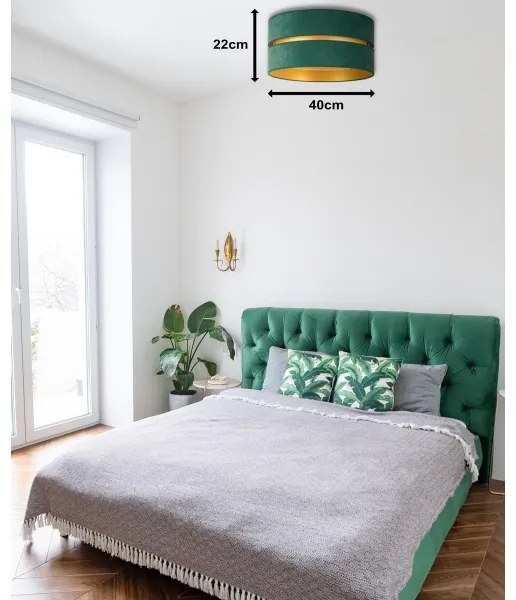 Duolla - Plafoniera DUO 1xE27/40W/230V diametro 40 cm verde/oro