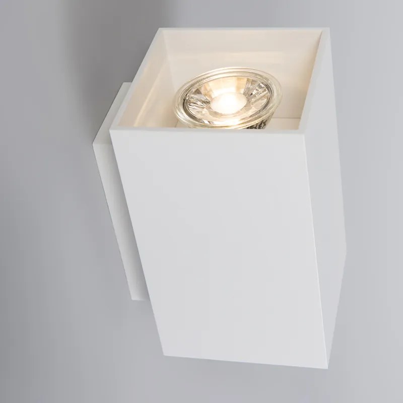 Applique da parete moderna bianca quadrata 2 luci - Sandy