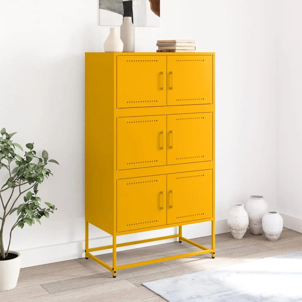 Credenza giallo senape 68,5x38,5x123,5 cm in acciaio