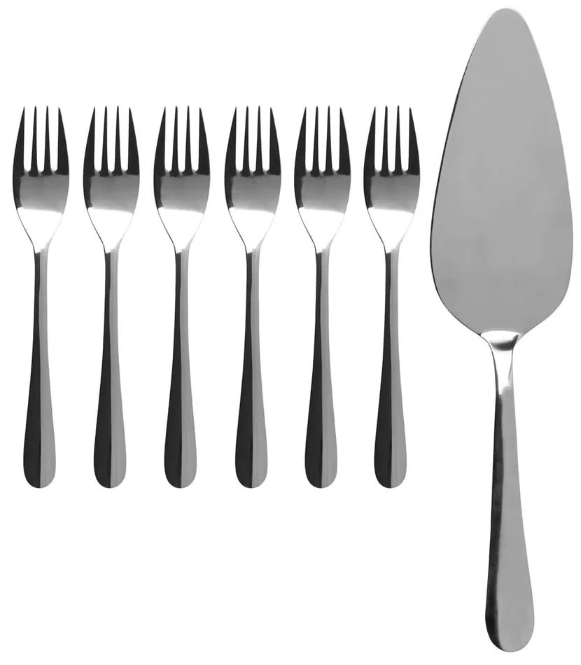 Set di forchettine da dolci grigio in acciaio inox 7 pz Hallie – Premier Housewares