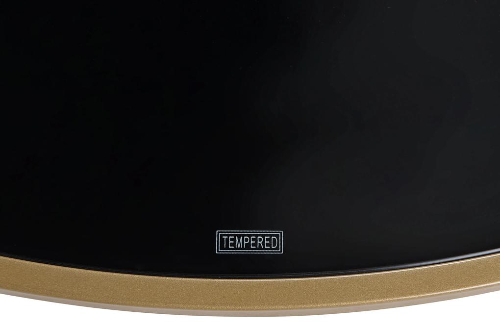 Tavolino da caffè vetro nero e oro ⌀ 88 cm FLORENCE Beliani