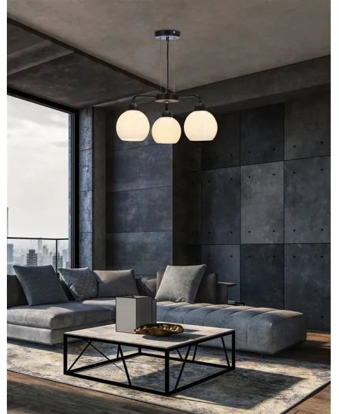 Lampadario a sospensione con filo CALDERA 3xE27/60W/230V nero