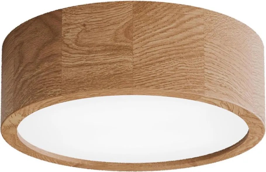 Plafoniera CLEO con sensore, 2xE27/24W/230V, Ø 27,5 cm, rovere