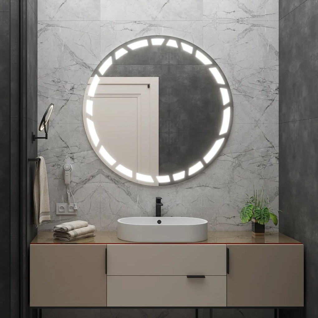 Specchio rotondo con illuminazione LED C8 premium