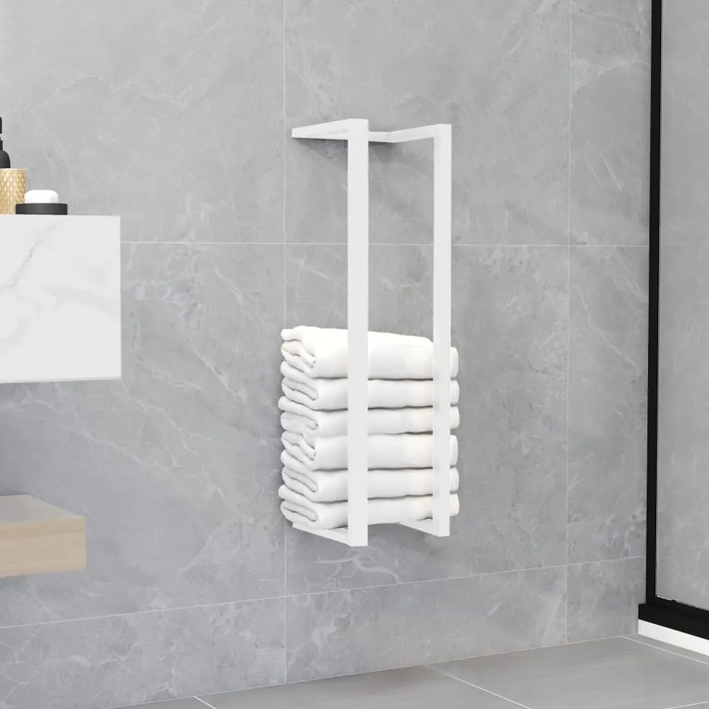 Portasciugamani Bianco 12,5x12,5x60 Cm İn Acciaio /