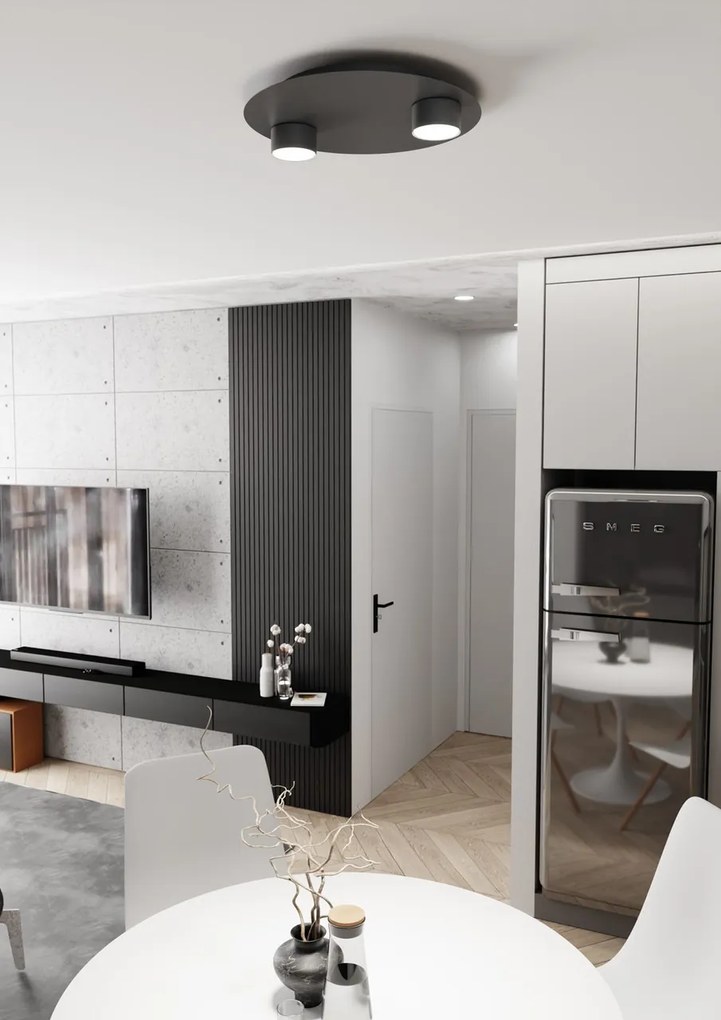 Lampada da soffitto in acciaio BOLX 2 nera 2xGX53