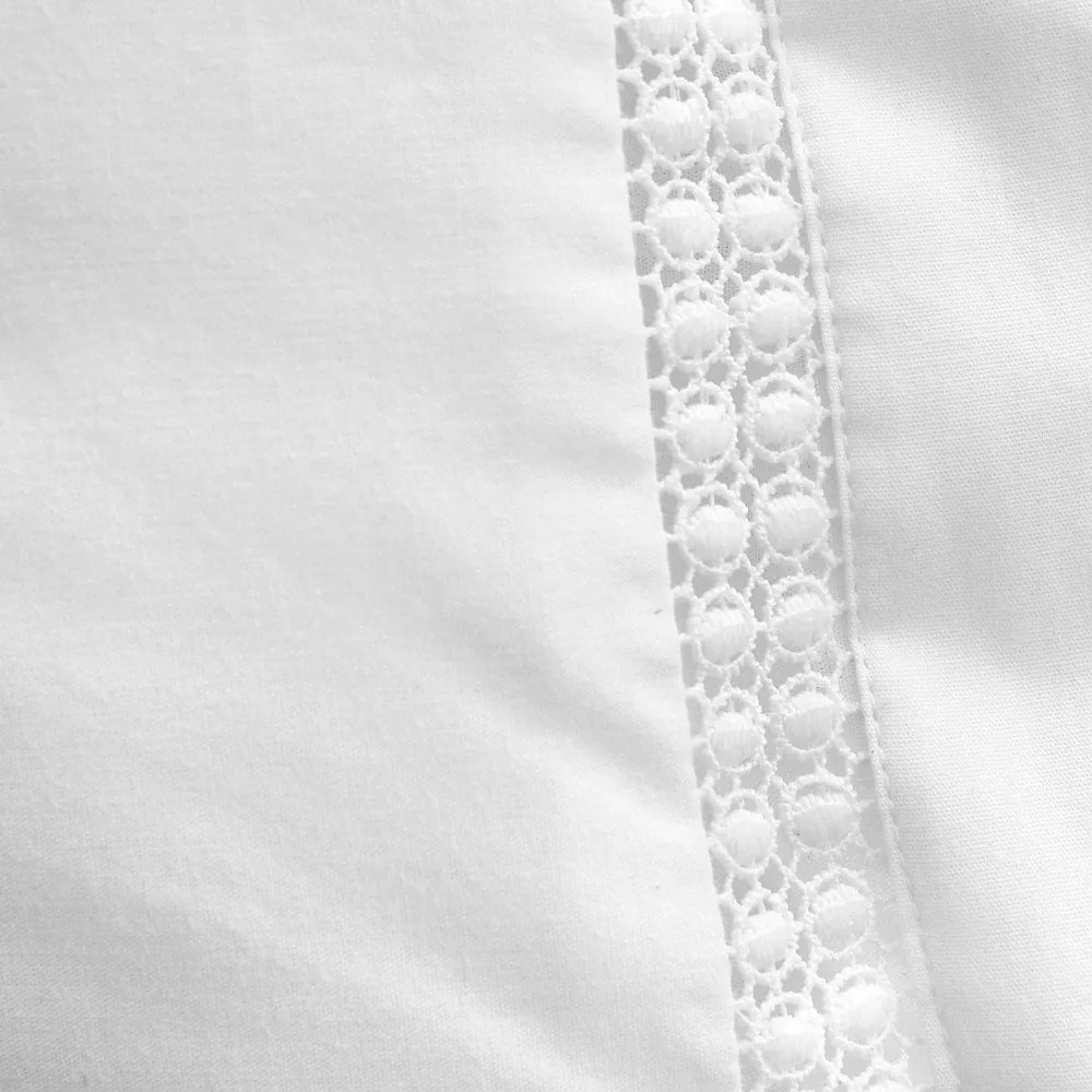 Set copripiumino e federa bianco in cotone per letto matrimoniale 200x200 cm Oxford Lace Trim – Bianca