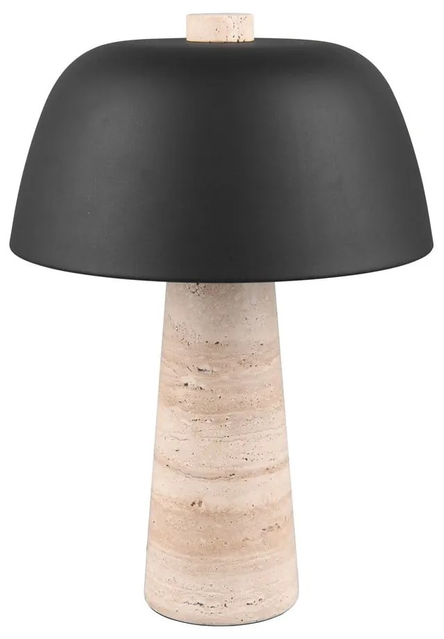 Lampada da tavolo nera e beige con paralume in metallo (altezza totale 41 cm) Timba – Trio Select