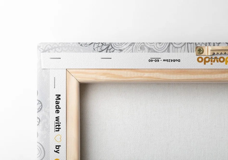 Stampa su tela – Mandala etnica in bianco e nero